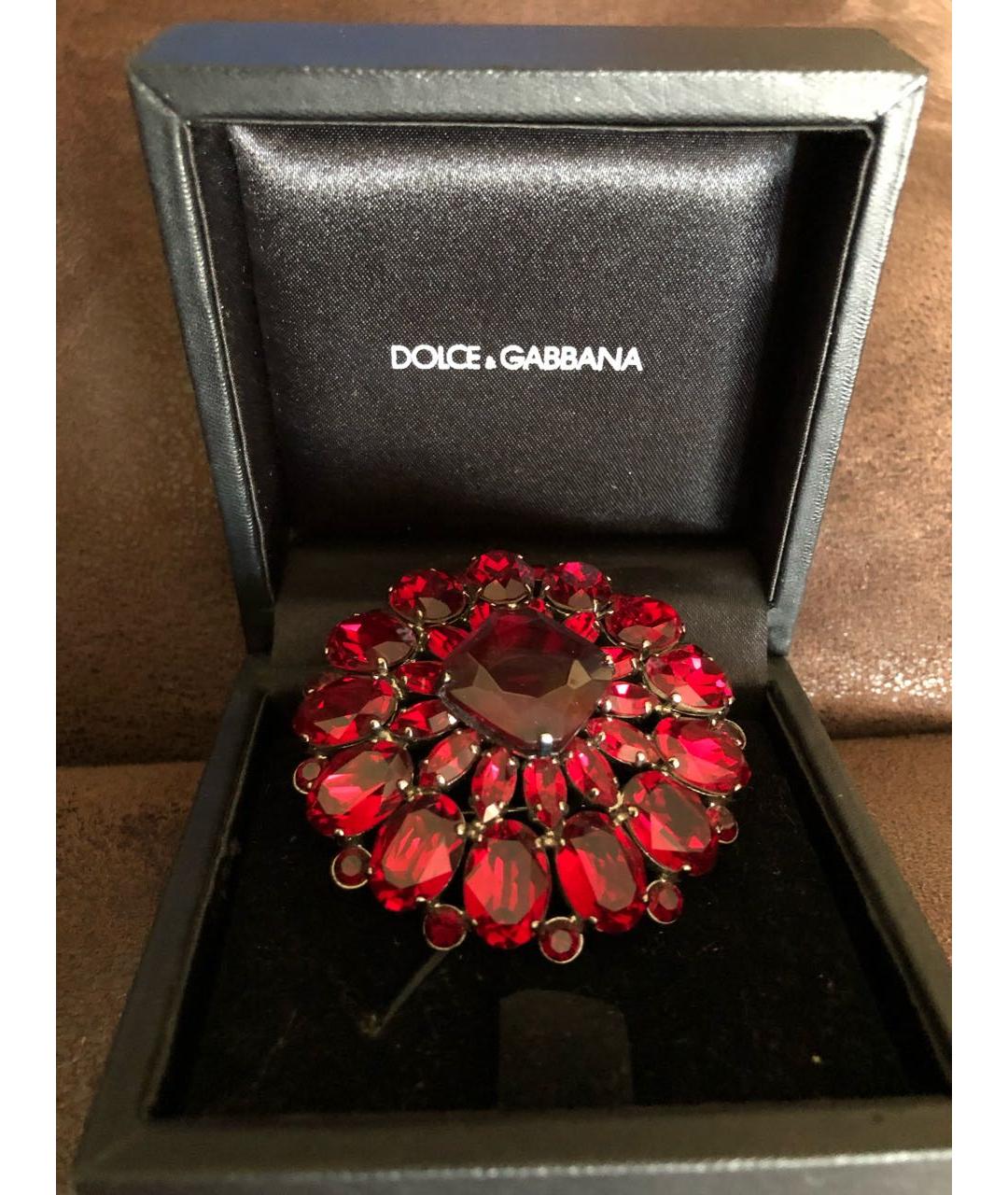 DOLCE&GABBANA Красная металлическая булавка / брошь, фото 4