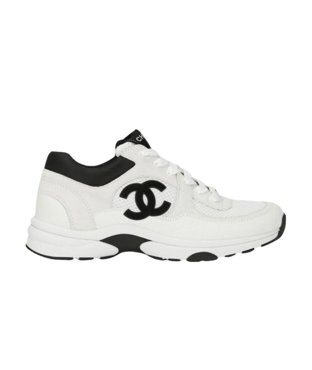 CHANEL Белые кожаные кроссовки, фото 6