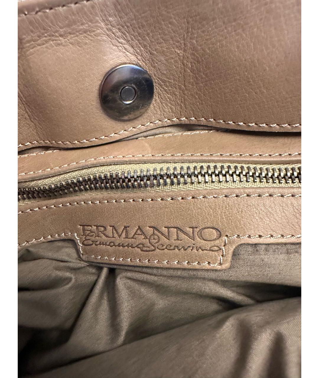 ERMANNO SCERVINO Бежевая шерстяная сумка с короткими ручками, фото 3