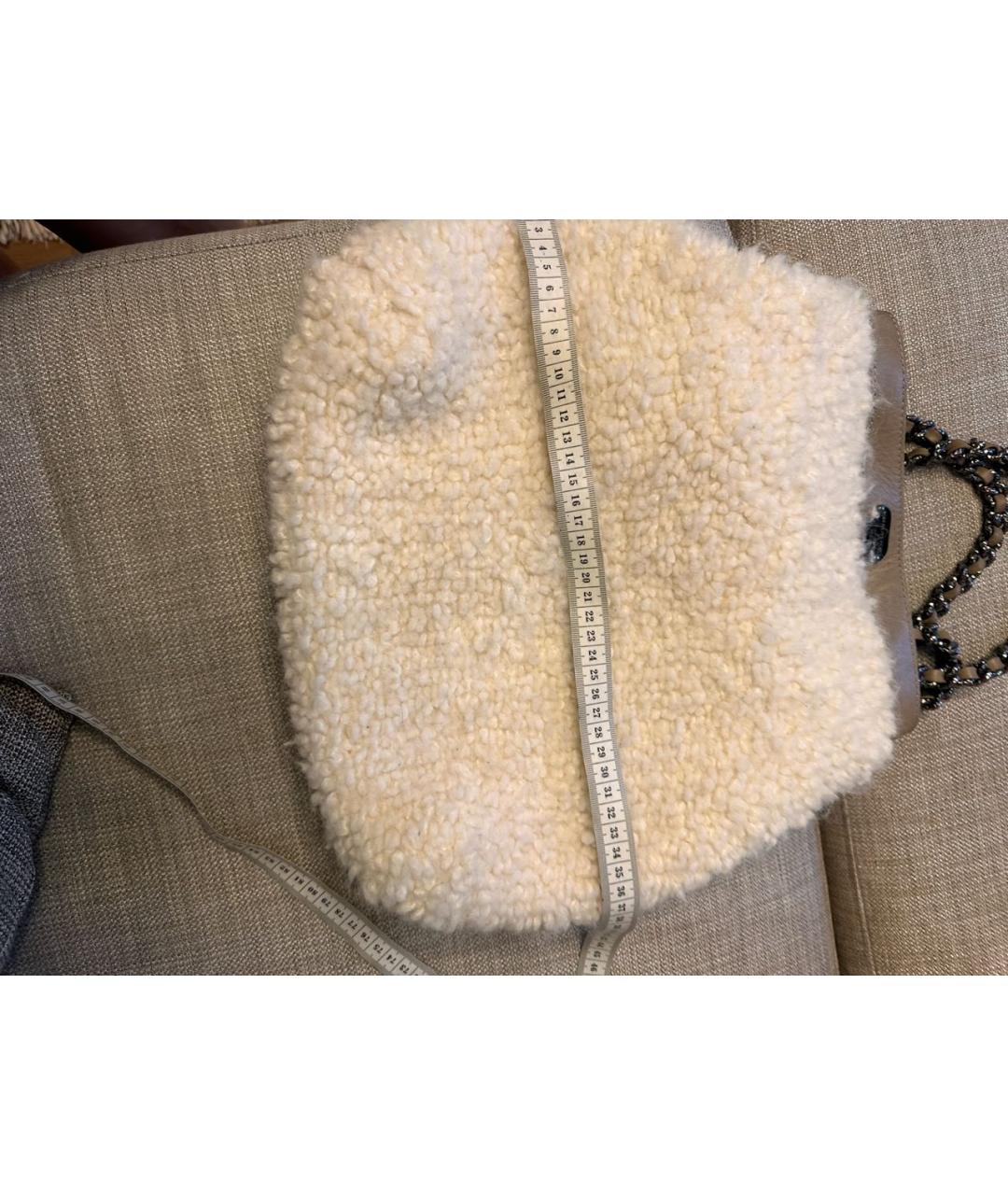 ERMANNO SCERVINO Бежевая шерстяная сумка с короткими ручками, фото 6
