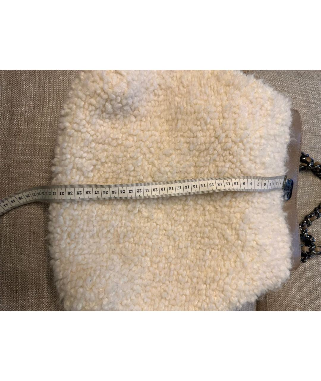 ERMANNO SCERVINO Бежевая шерстяная сумка с короткими ручками, фото 5