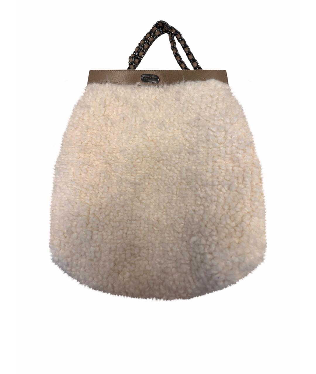 ERMANNO SCERVINO Бежевая шерстяная сумка с короткими ручками, фото 1