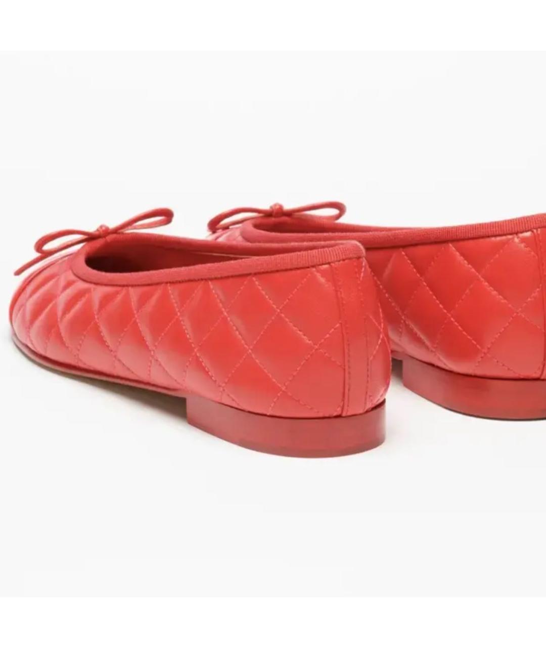 CHANEL Красные кожаные балетки, фото 6