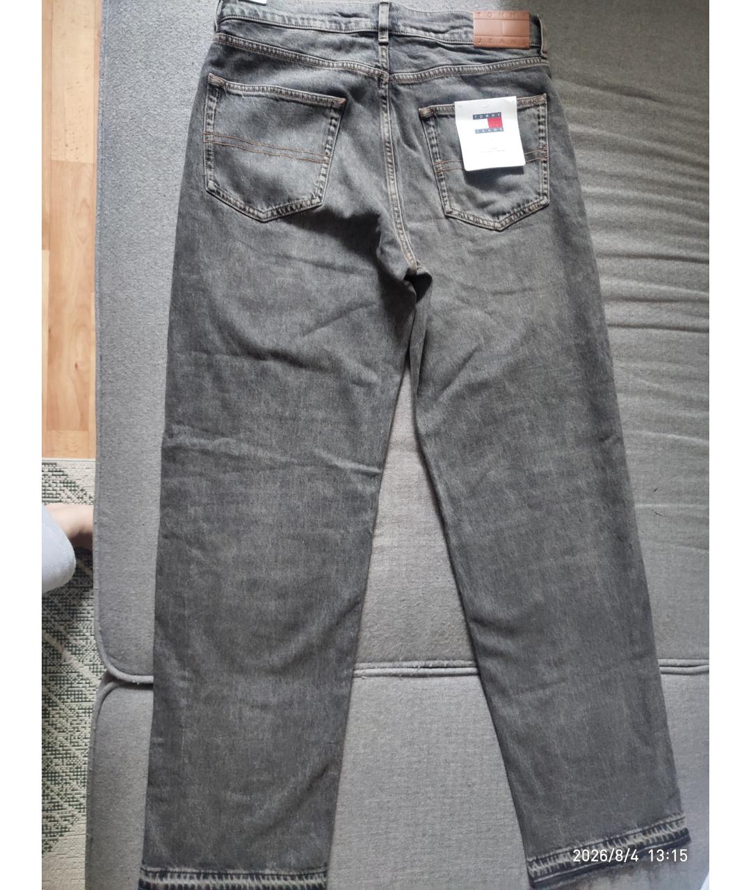 TOMMY HILFIGER Серые хлопковые прямые джинсы, фото 2