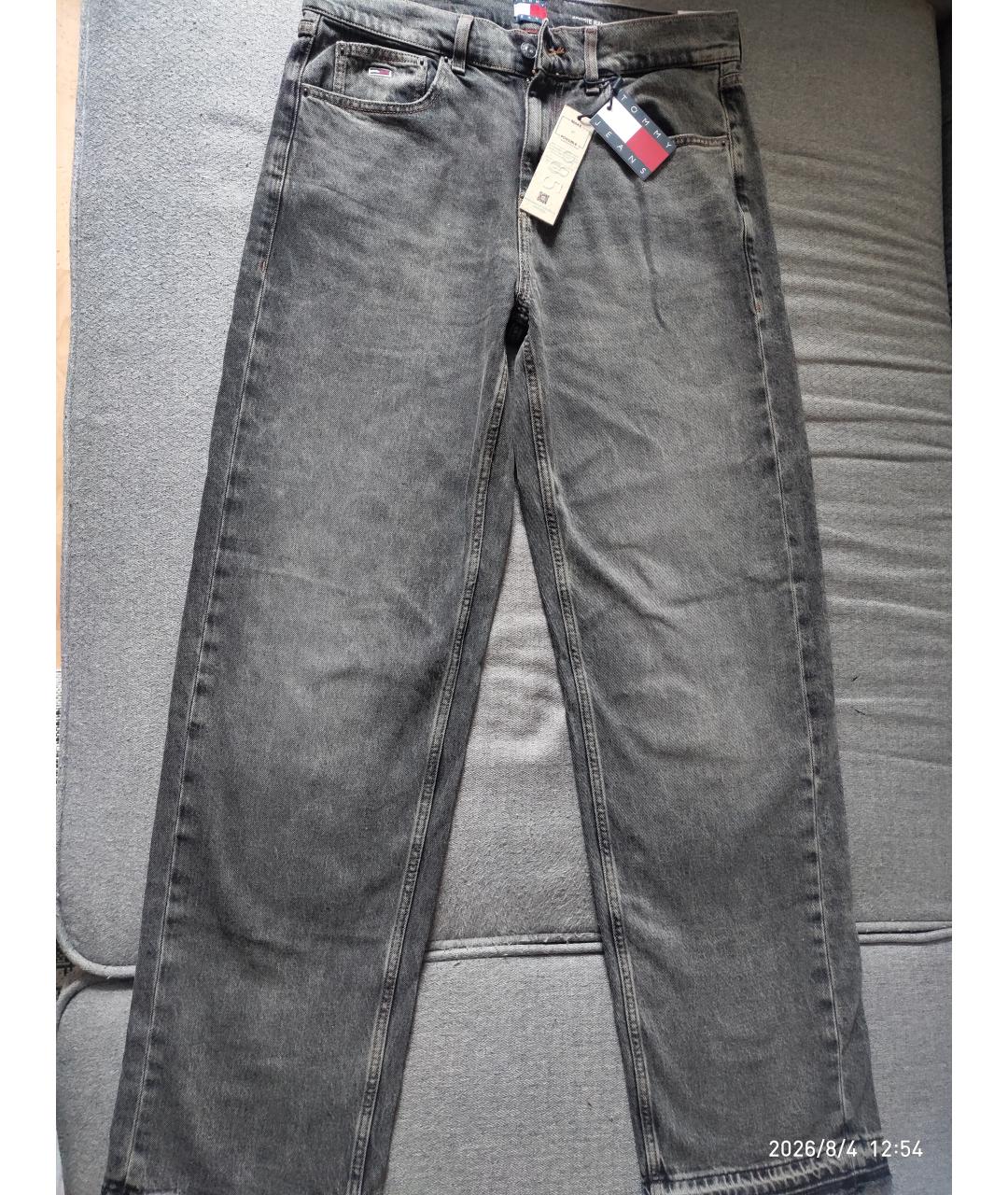 TOMMY HILFIGER Серые хлопковые прямые джинсы, фото 5