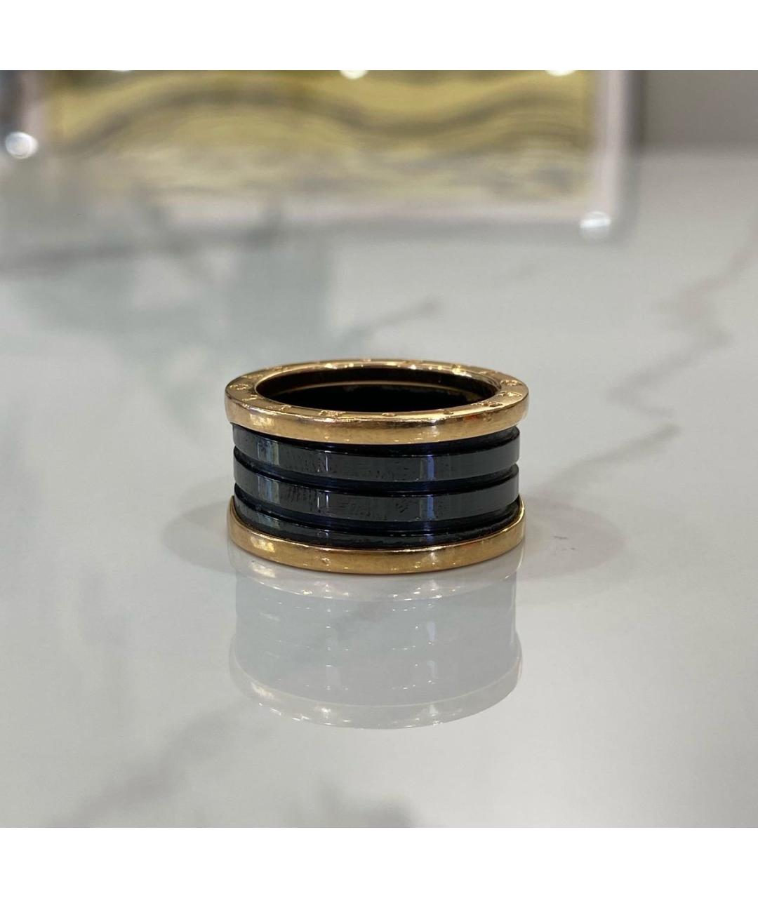 BVLGARI Черное кольцо из розового золота, фото 4