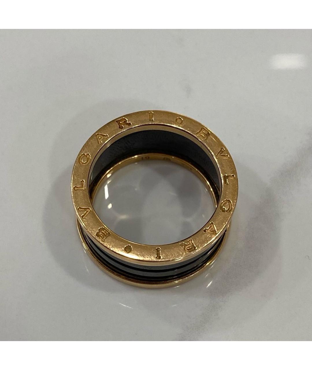 BVLGARI Черное кольцо из розового золота, фото 2