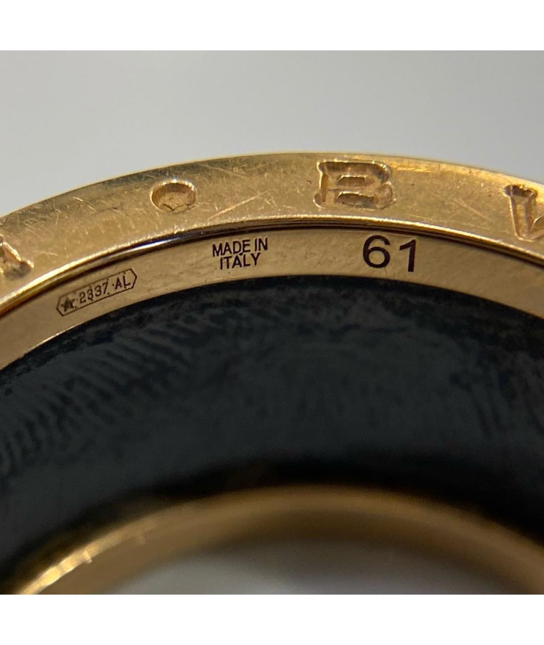 BVLGARI Черное кольцо из розового золота, фото 3
