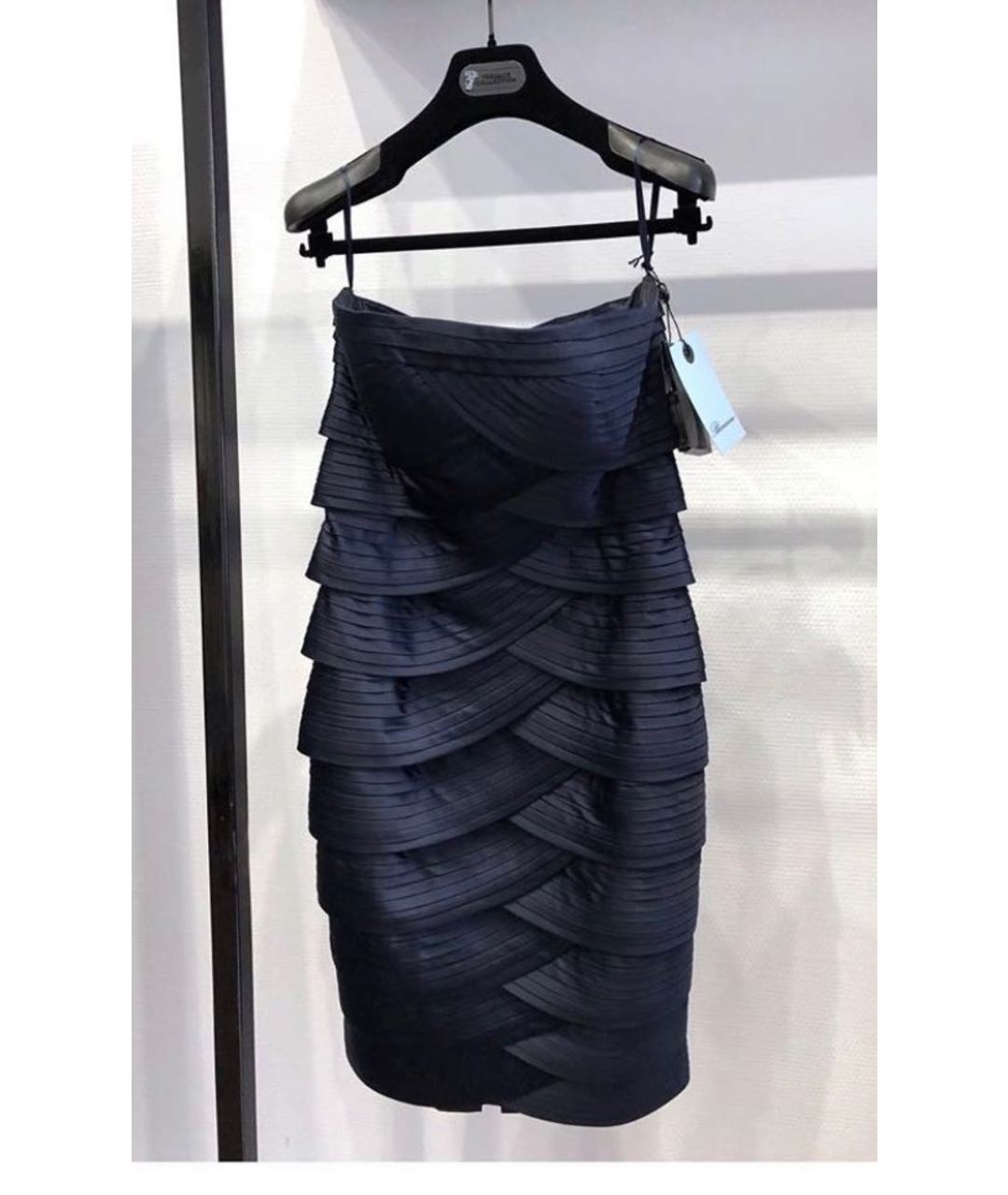 BLUMARINE Темно-синее полиэстеровое вечернее платье, фото 6
