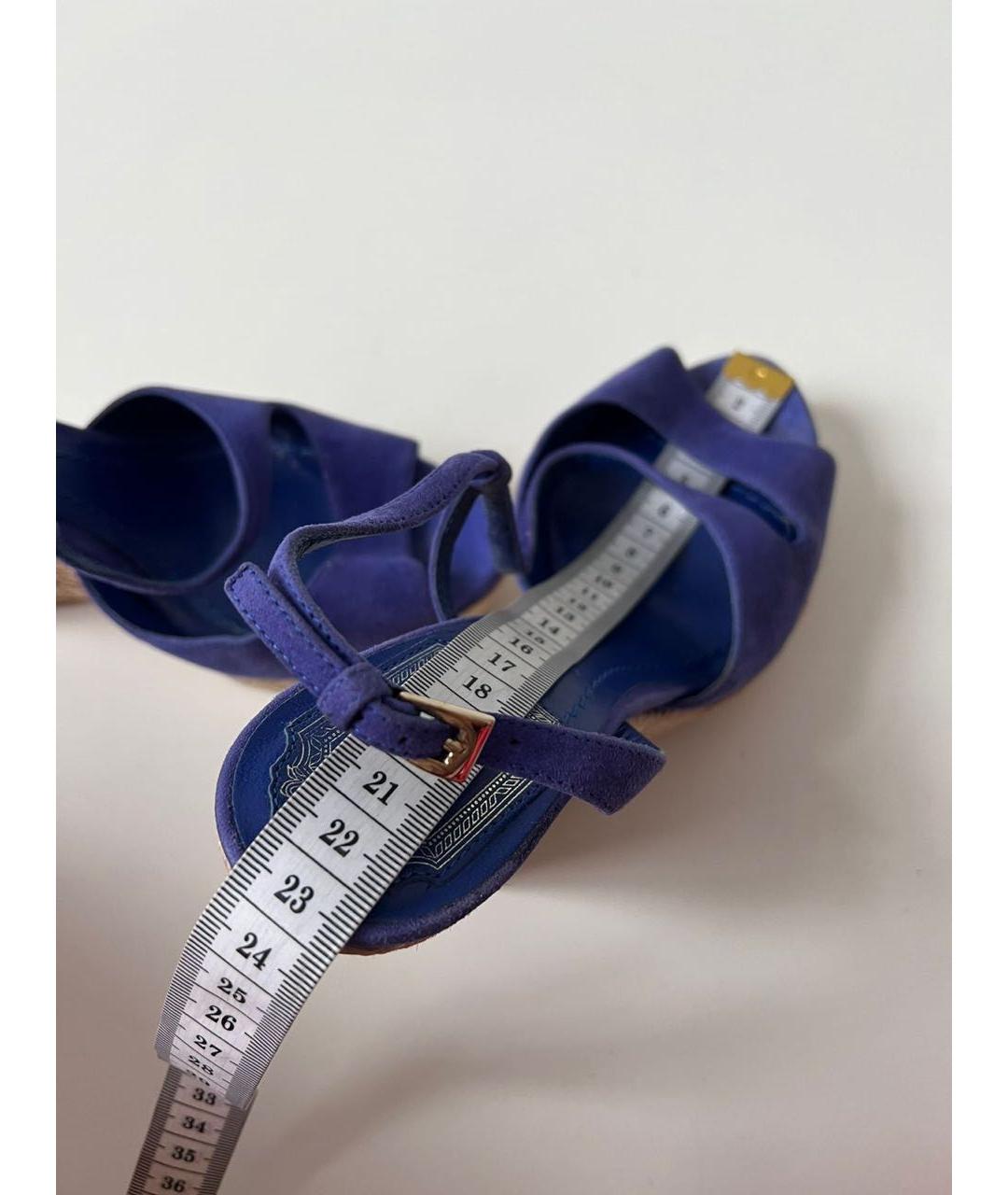 CHRISTIAN DIOR Синие замшевые босоножки, фото 8