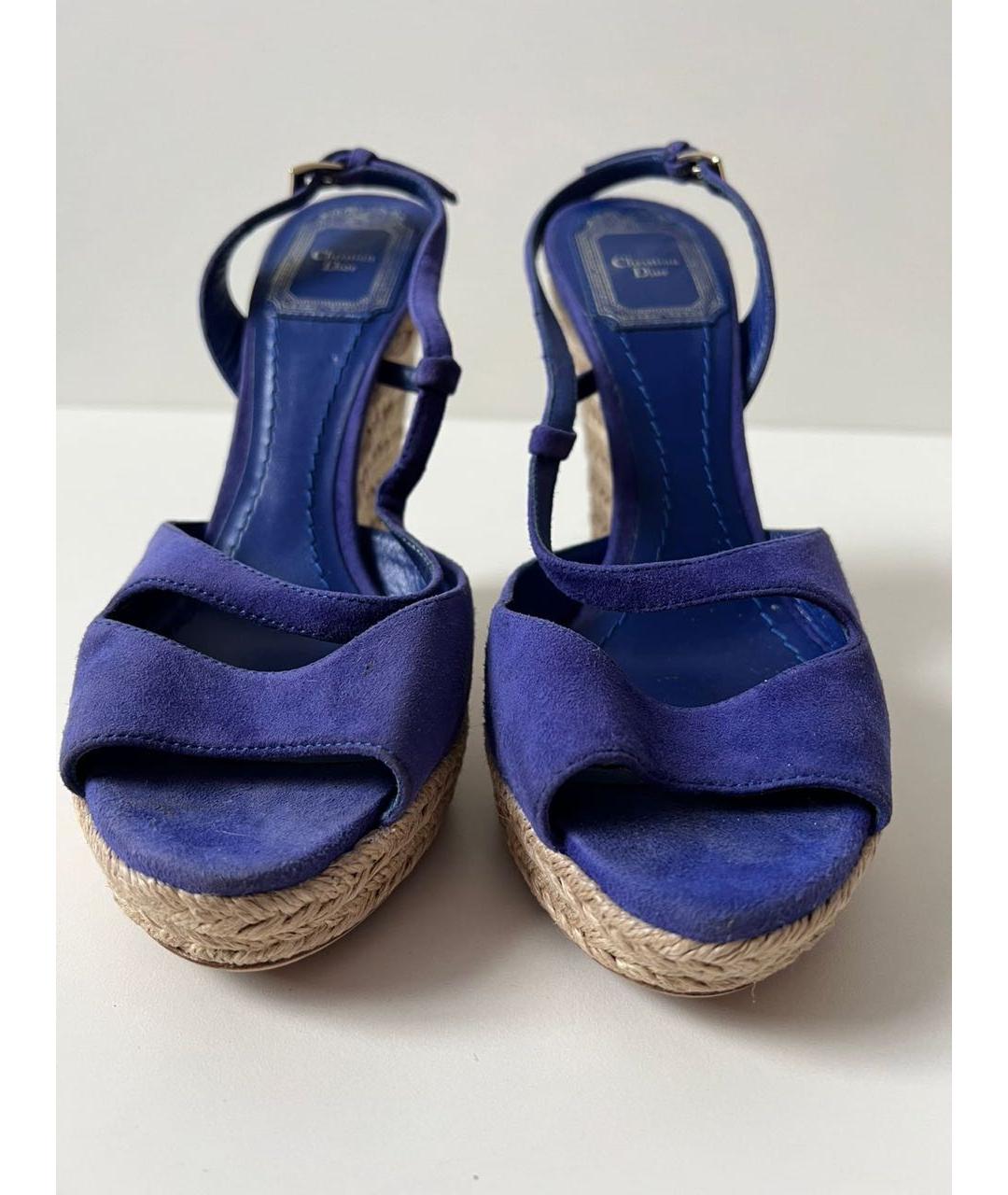 CHRISTIAN DIOR Синие замшевые босоножки, фото 4