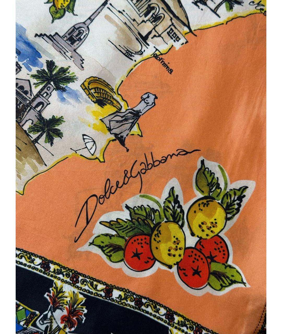 DOLCE&GABBANA Оранжевая шелковая блузы, фото 4