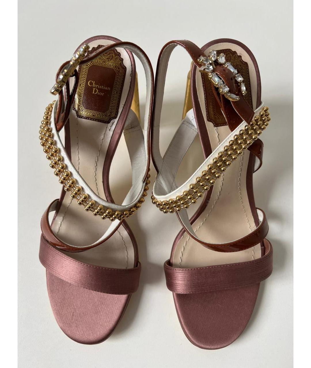 CHRISTIAN DIOR Розовые текстильные туфли, фото 3