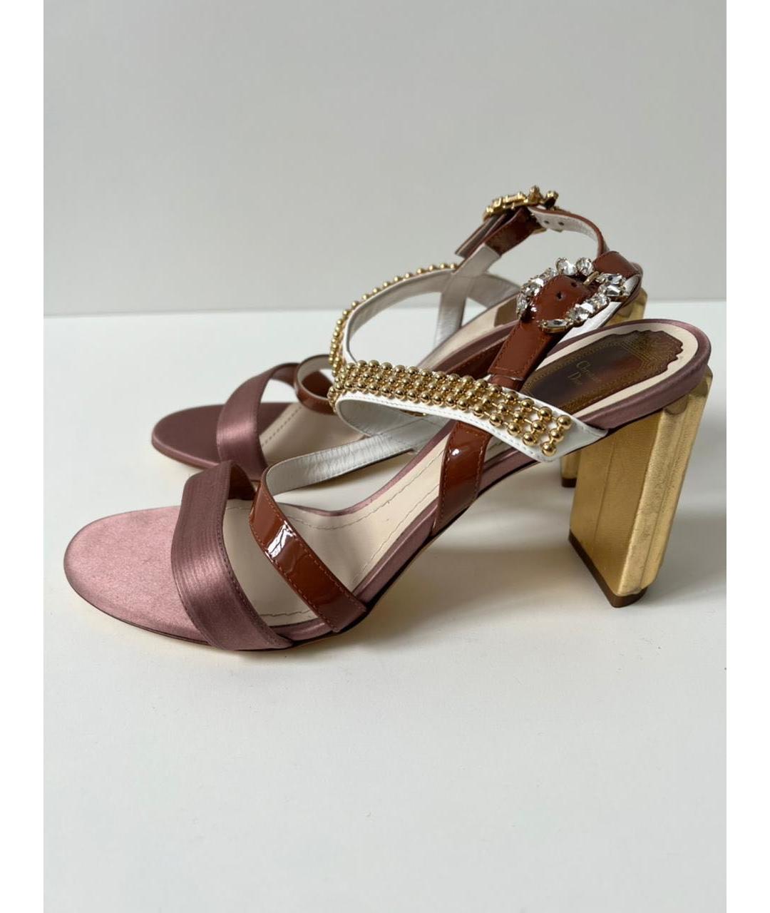 CHRISTIAN DIOR Розовые текстильные туфли, фото 2