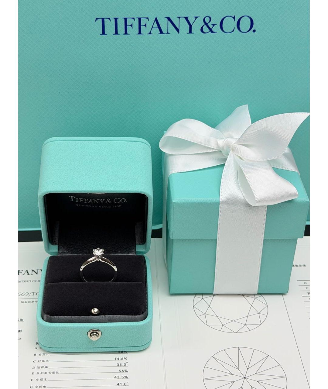 TIFFANY&CO Серебряное платиновое кольцо, фото 3