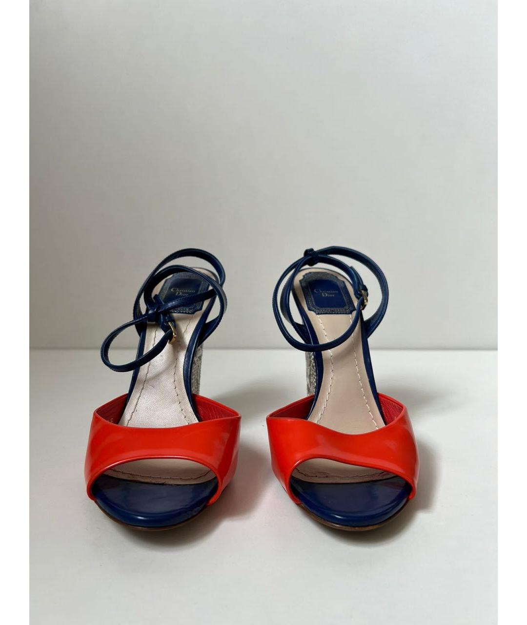 CHRISTIAN DIOR Мульти кожаные босоножки, фото 4