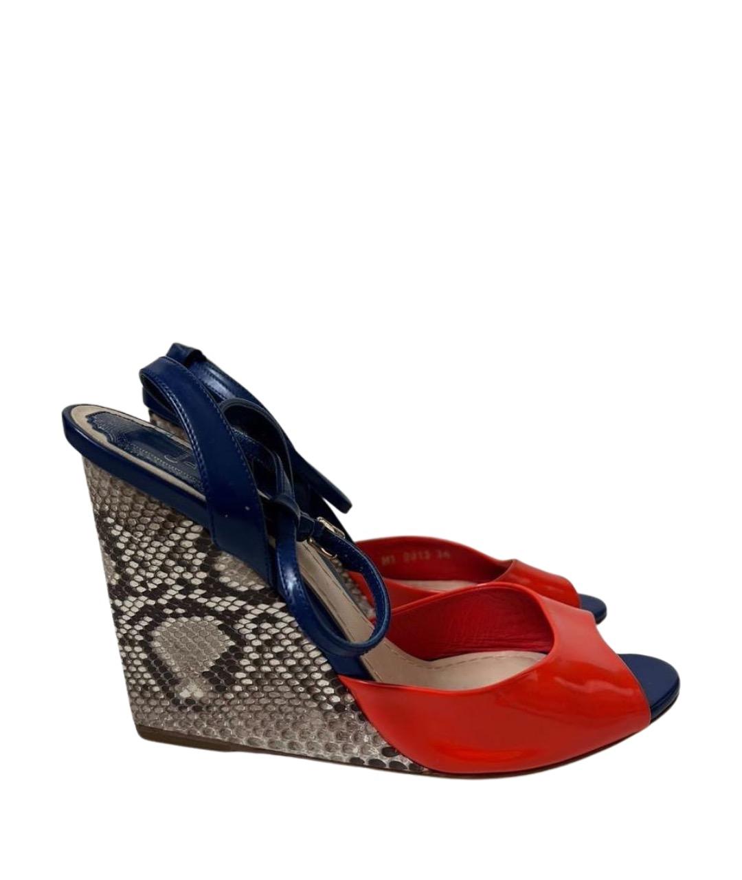 CHRISTIAN DIOR Мульти кожаные босоножки, фото 1