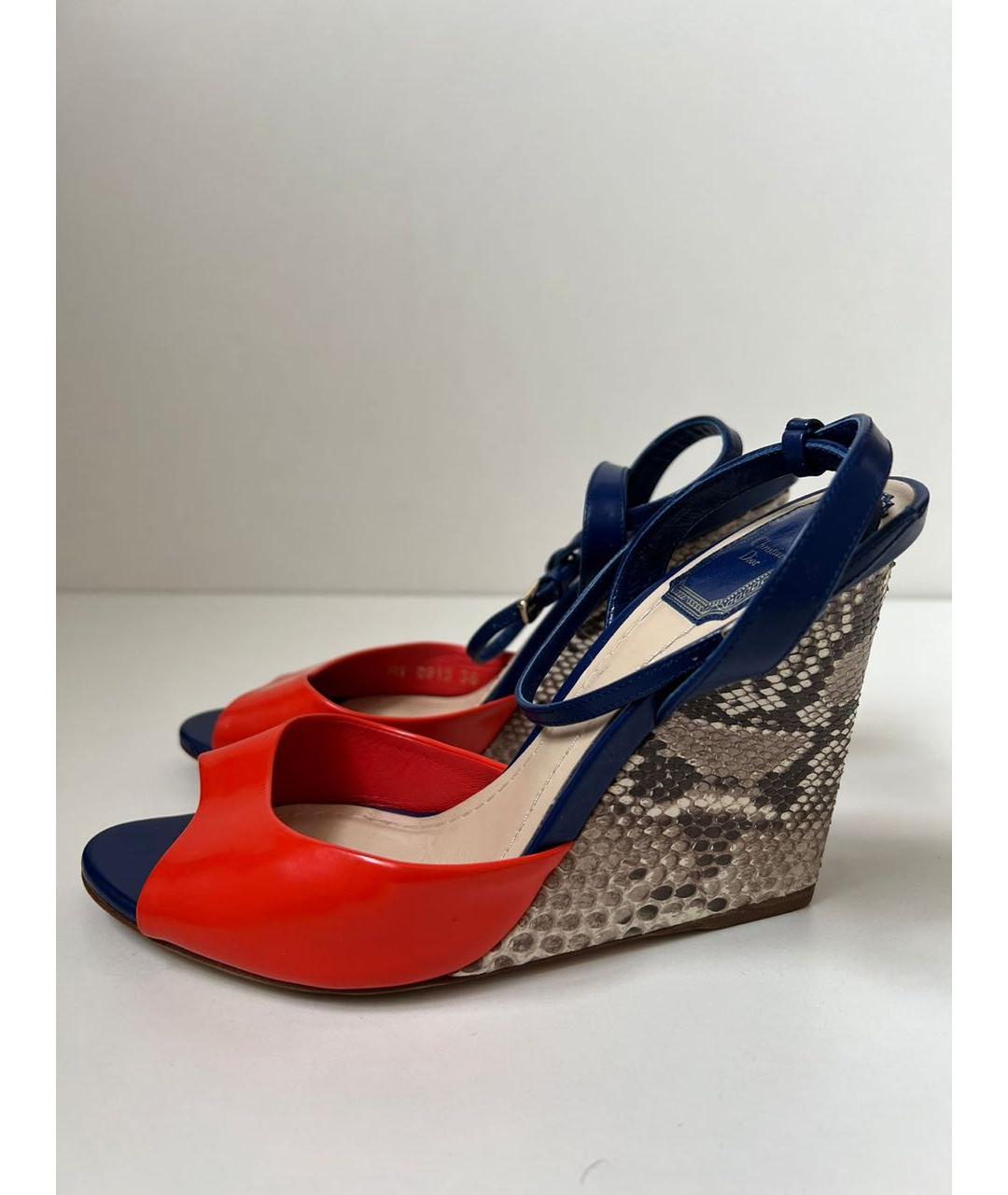 CHRISTIAN DIOR Мульти кожаные босоножки, фото 3