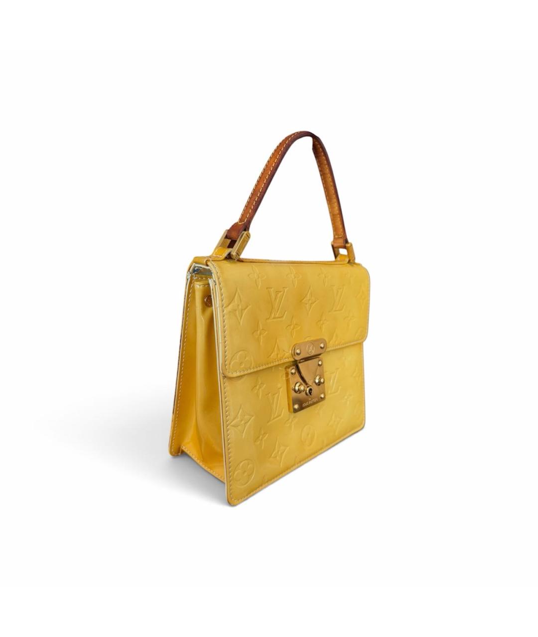 LOUIS VUITTON Желтая сумка с короткими ручками из лакированной кожи, фото 2