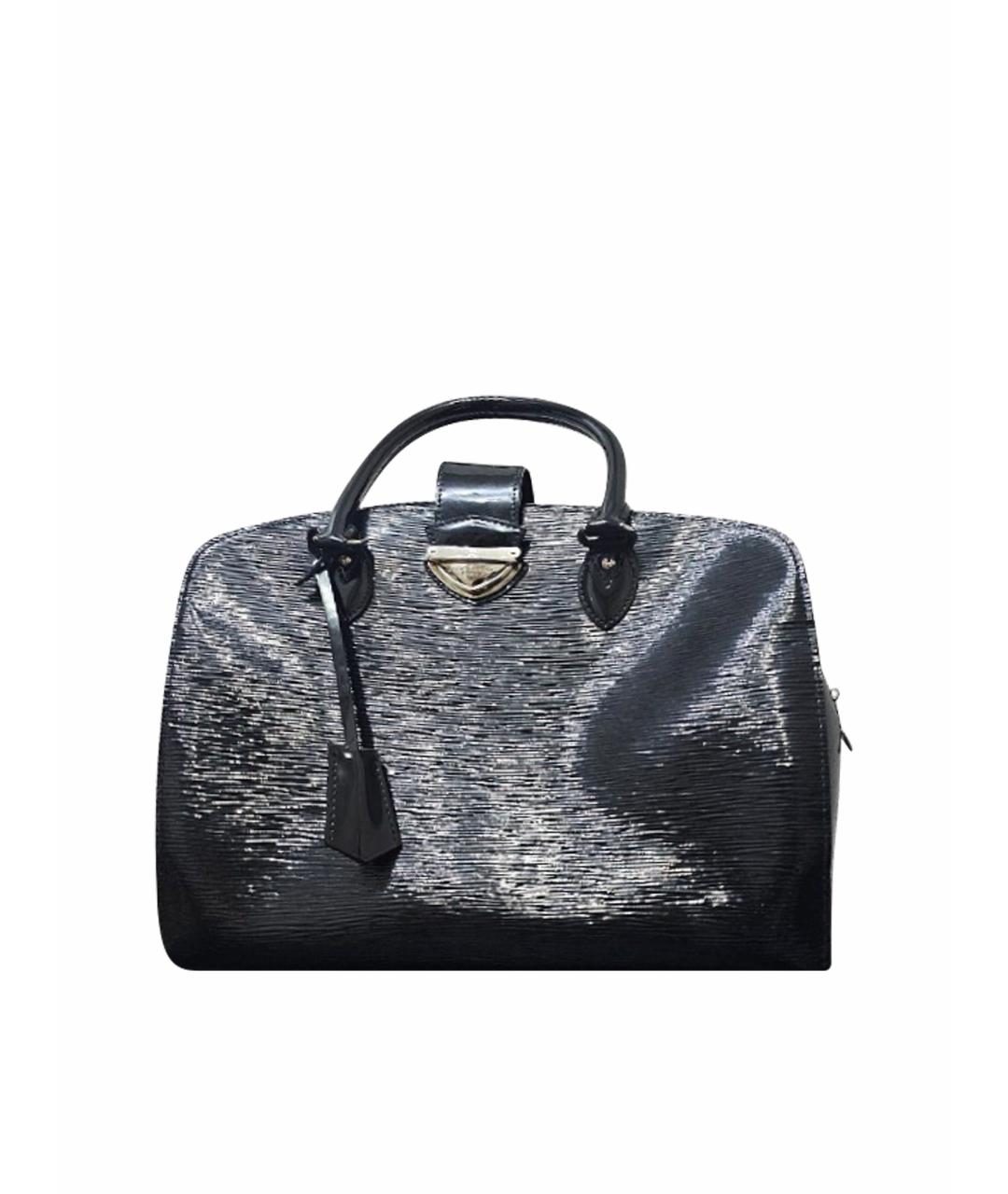 LOUIS VUITTON Черная кожаная сумка с короткими ручками, фото 1