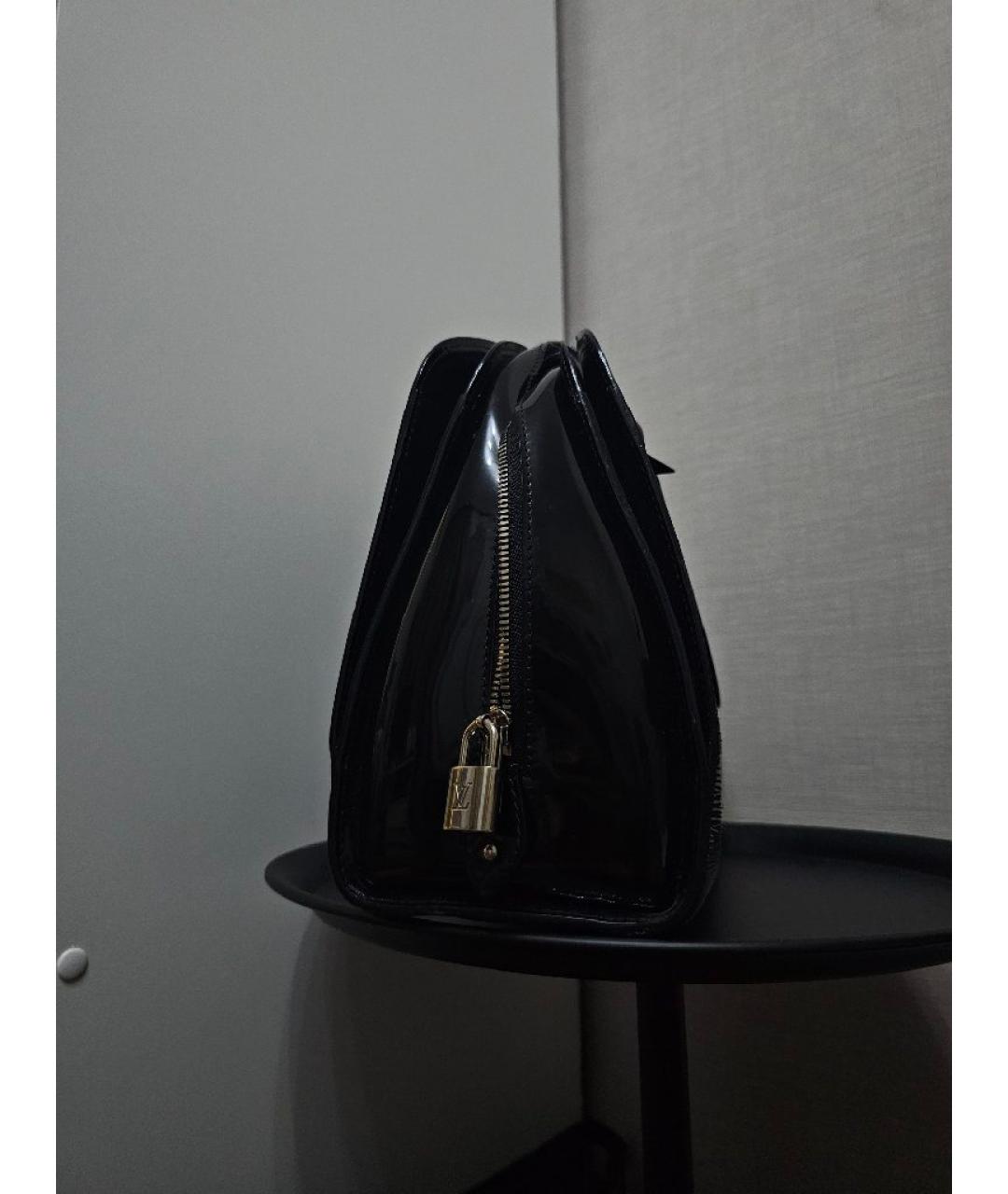 LOUIS VUITTON Черная кожаная сумка с короткими ручками, фото 7
