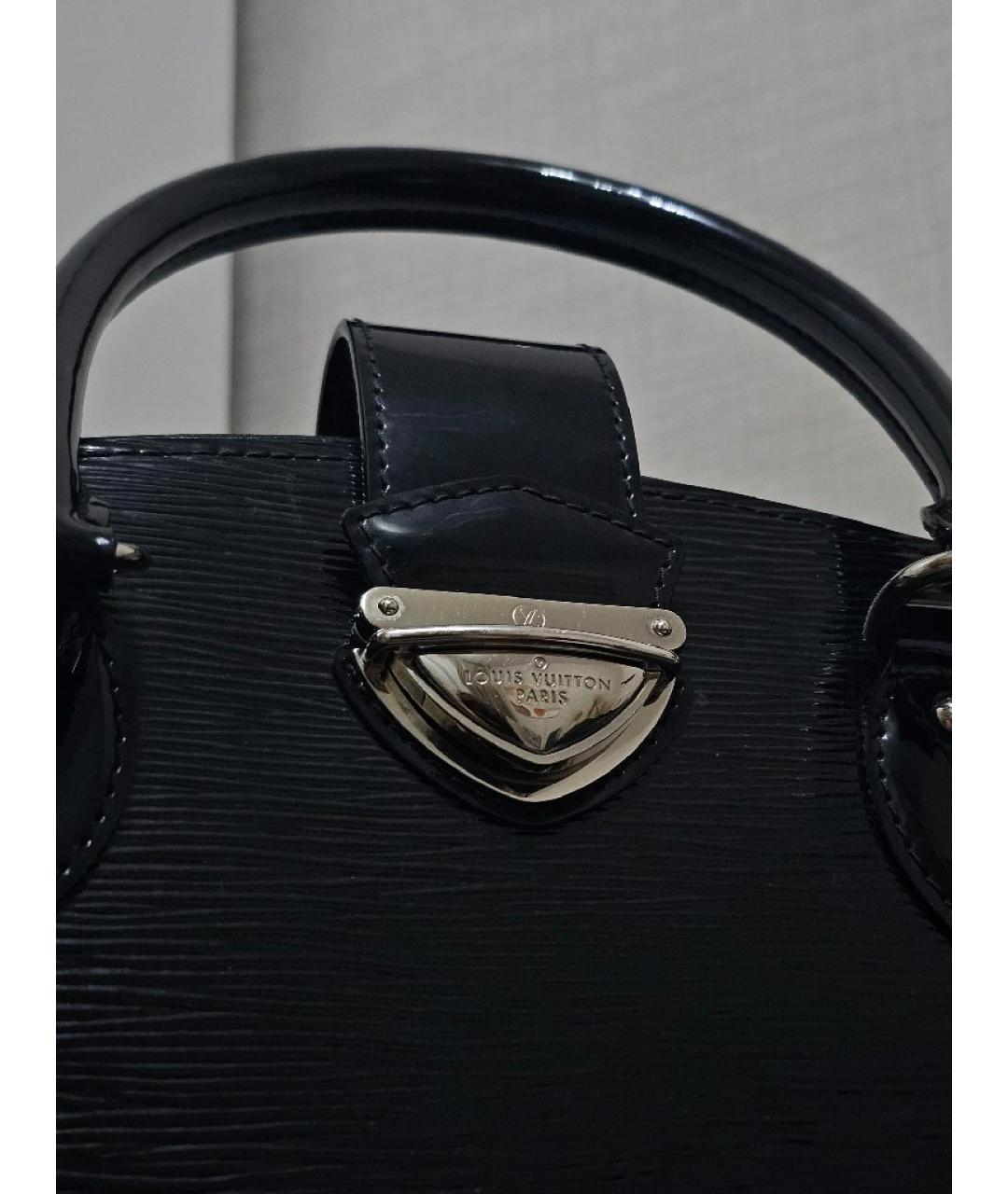 LOUIS VUITTON Черная кожаная сумка с короткими ручками, фото 5