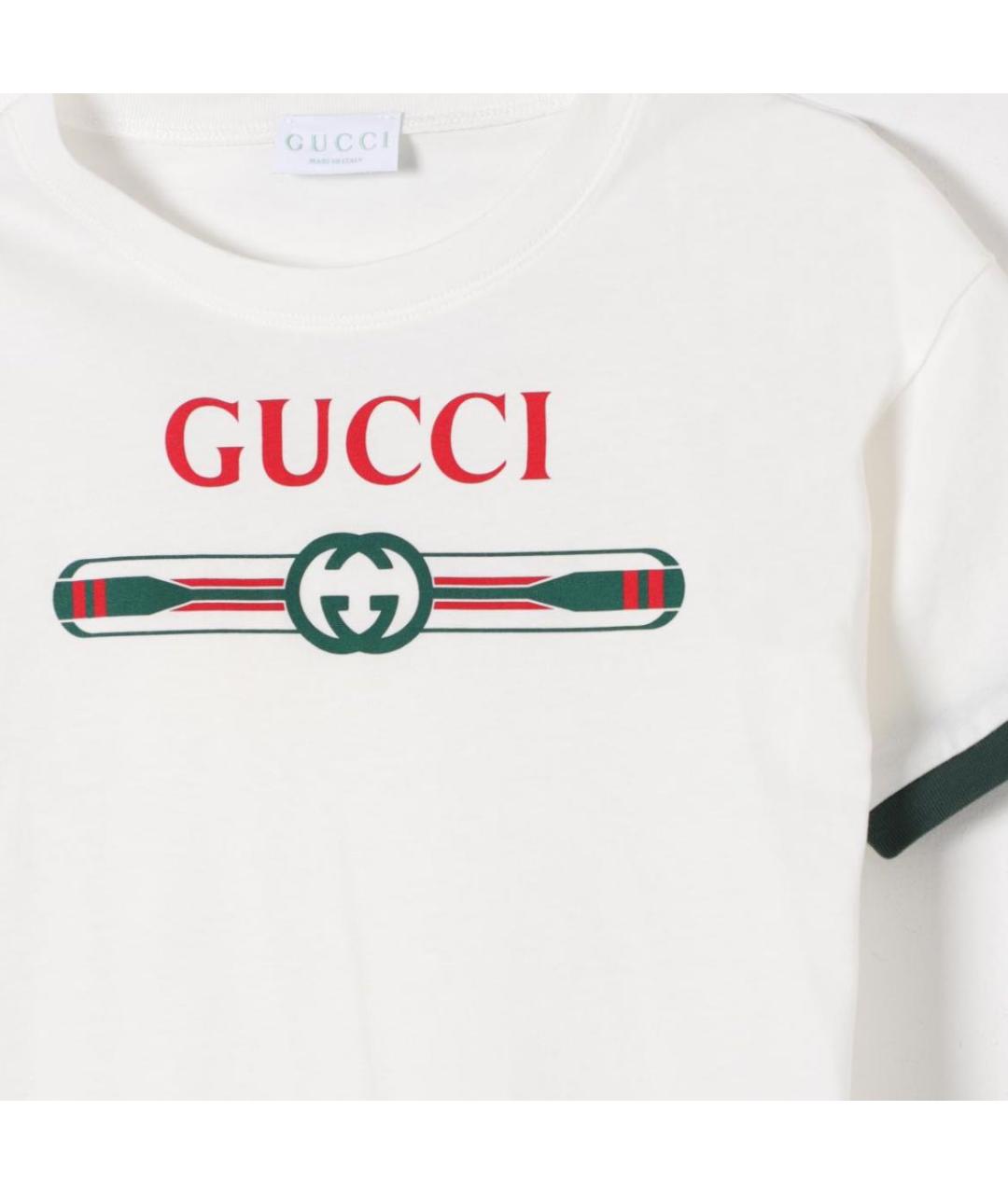 GUCCI Белая хлопковая футболка, фото 4