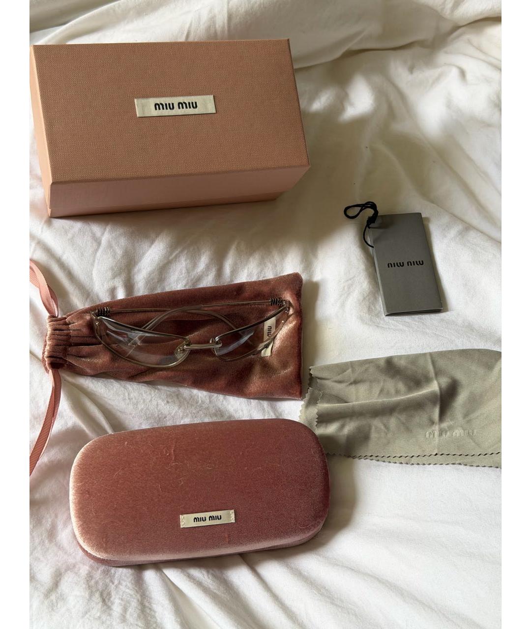 MIU MIU Серебряные металлические солнцезащитные очки, фото 4