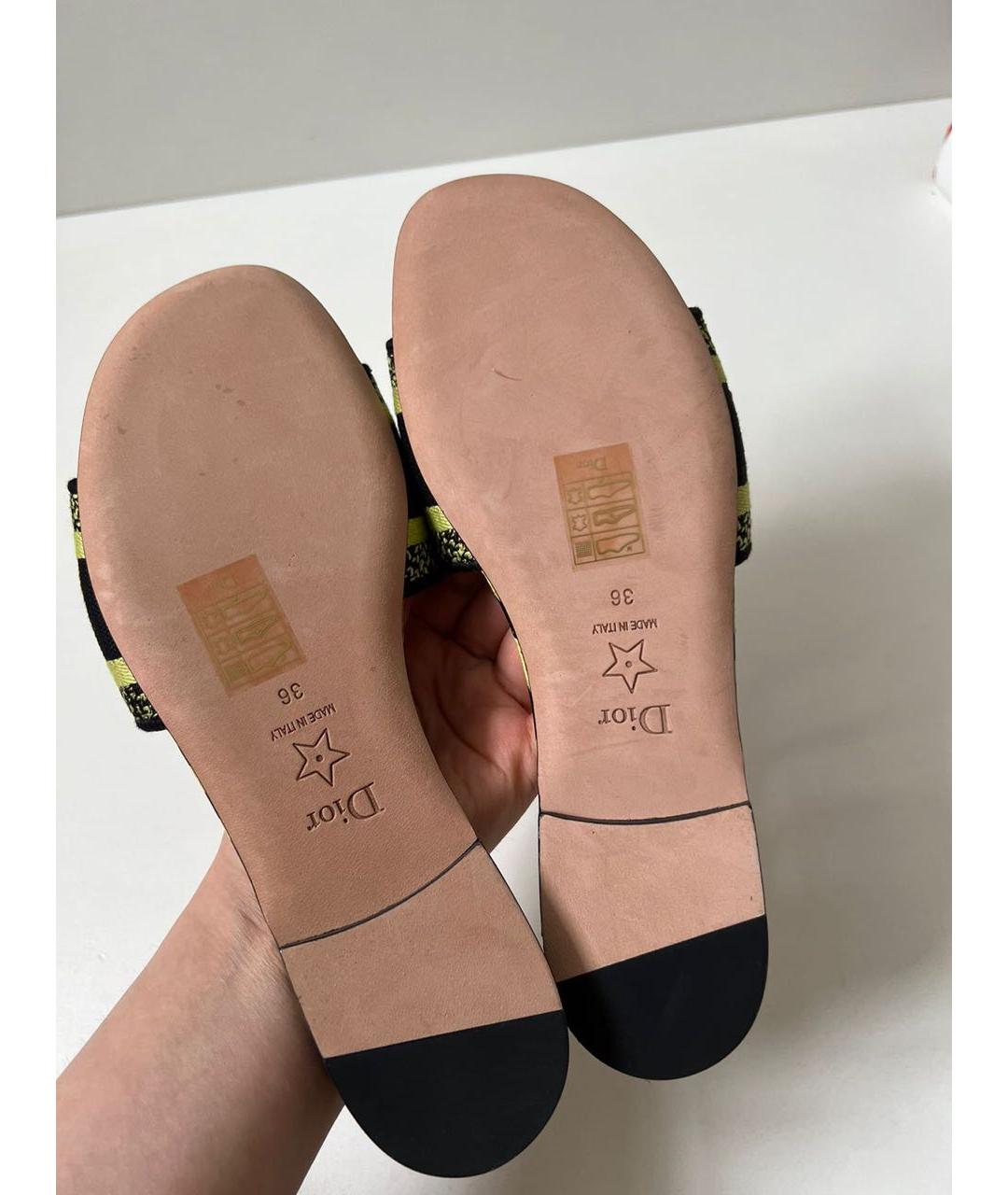 CHRISTIAN DIOR Желтые шлепанцы, фото 5