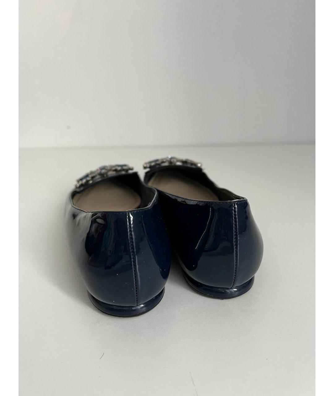 CHRISTIAN DIOR Синие балетки из лакированной кожи, фото 5