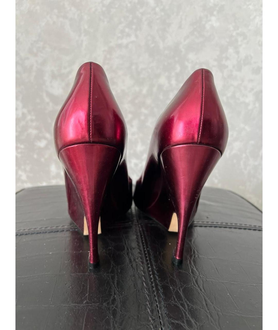 CHRISTIAN DIOR Бордовые кожаные туфли, фото 3