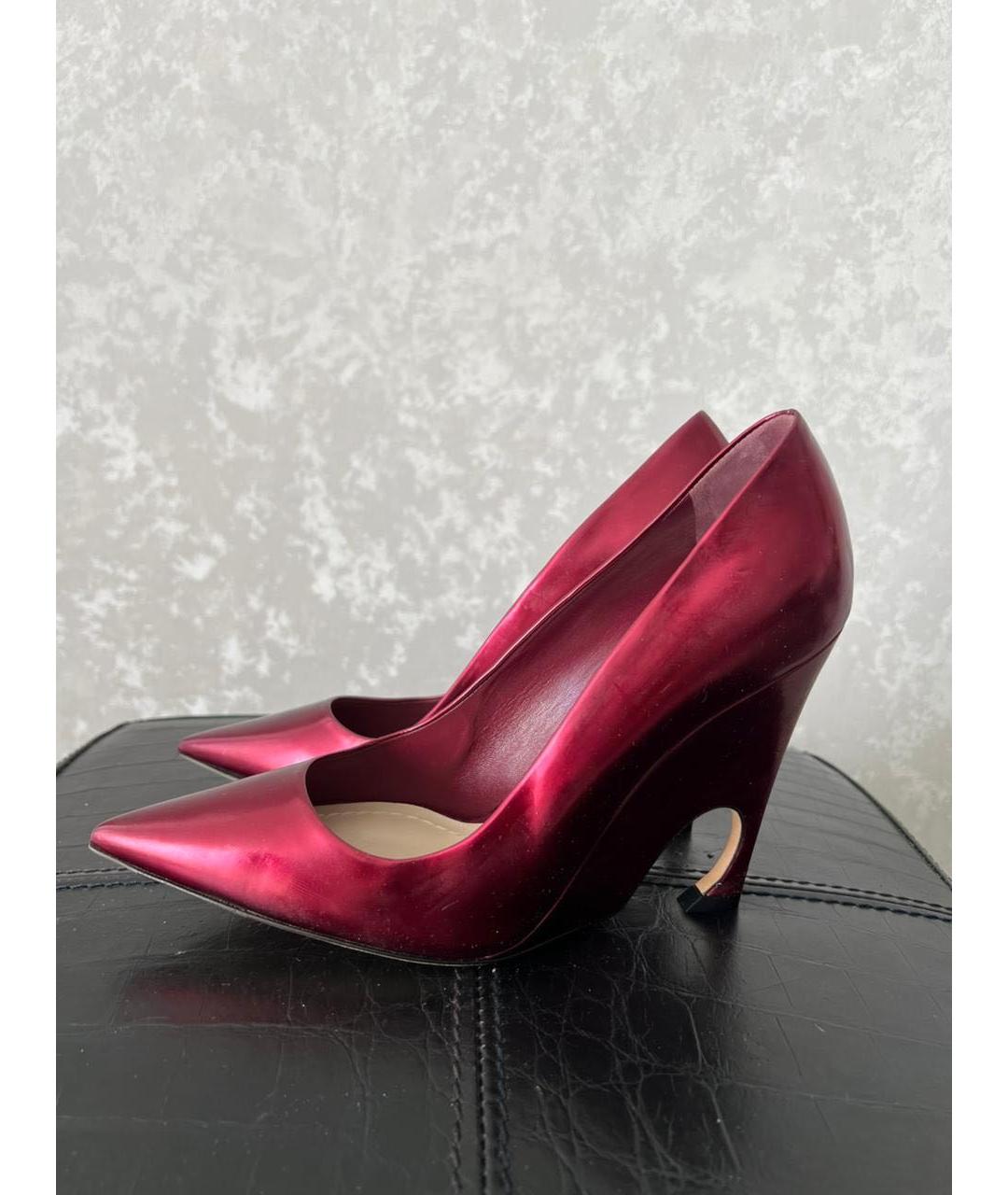 CHRISTIAN DIOR Бордовые кожаные туфли, фото 5