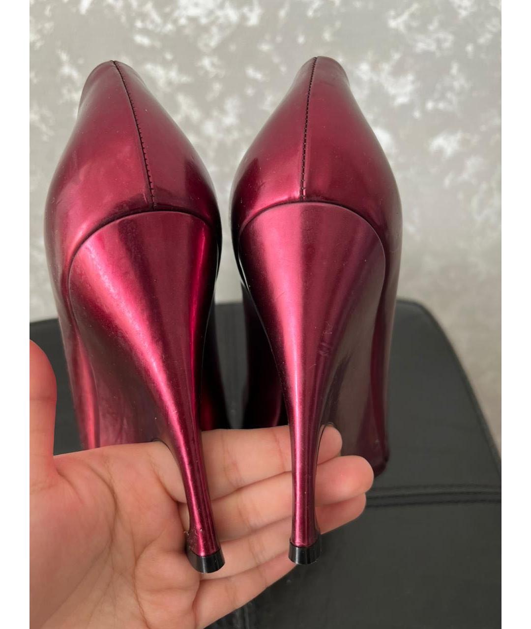 CHRISTIAN DIOR Бордовые кожаные туфли, фото 4