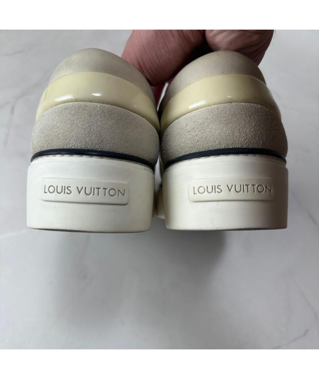 LOUIS VUITTON Бежевые слипоны из кожи питона, фото 7