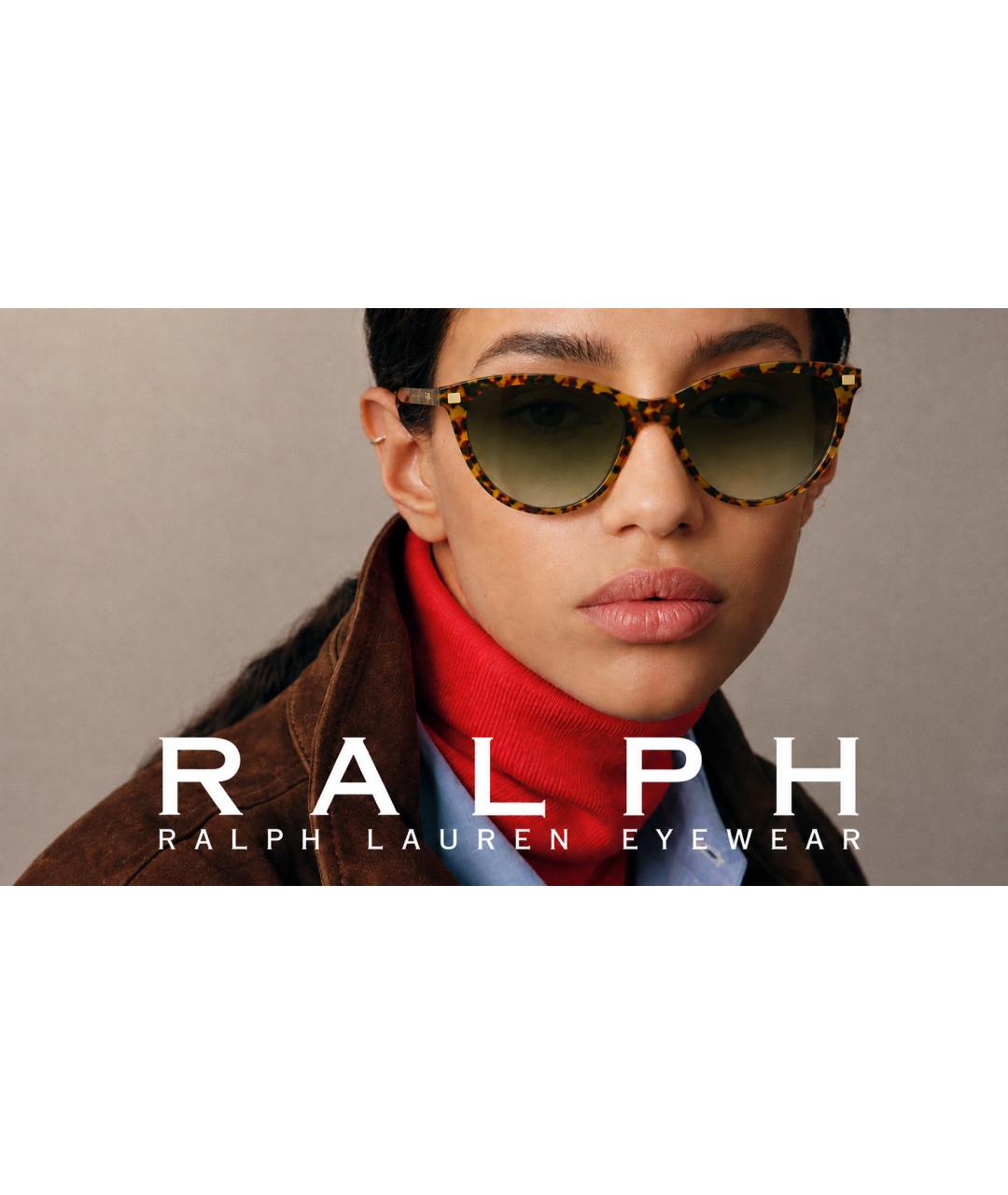 RALPH LAUREN Коричневые пластиковые солнцезащитные очки, фото 8