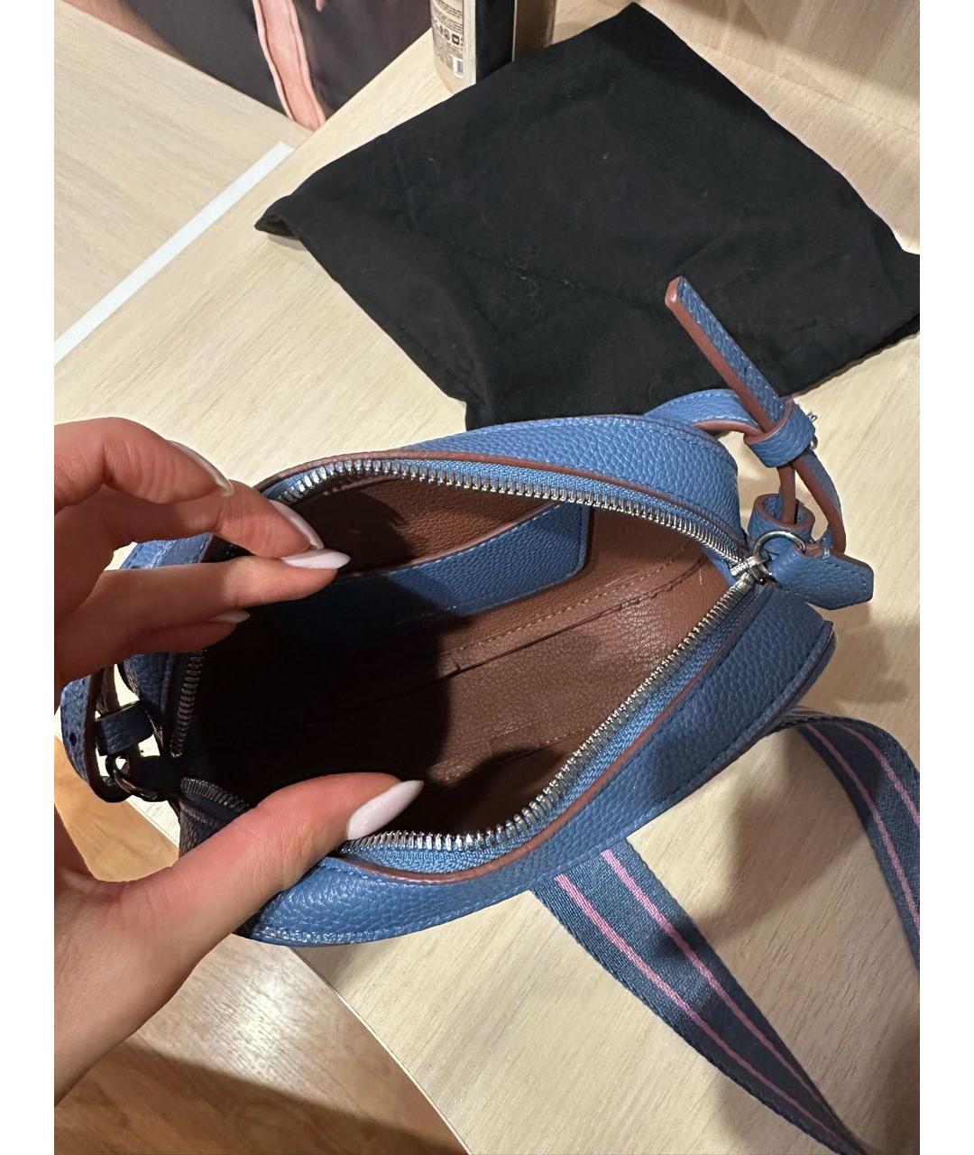 EMPORIO ARMANI Голубая сумка через плечо из искусственной кожи, фото 2