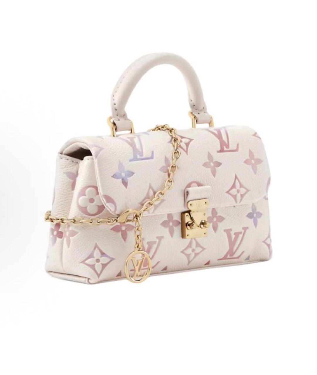 LOUIS VUITTON Белая кожаная сумка с короткими ручками, фото 2