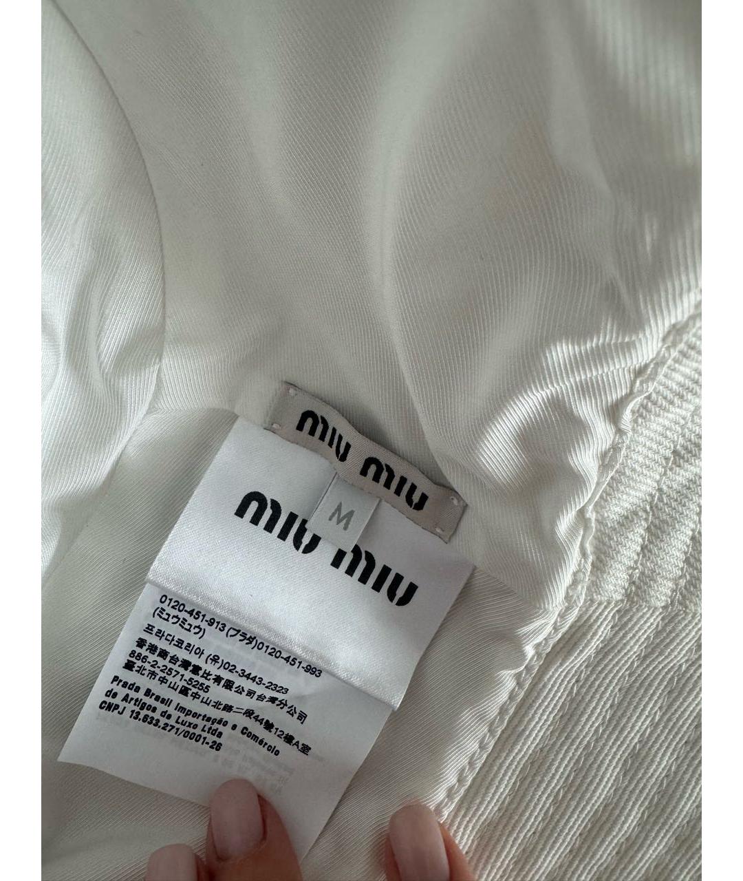 MIU MIU Белая хлопковая панама, фото 3