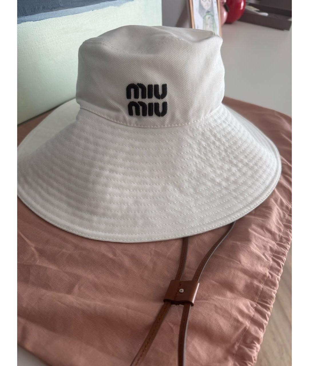 MIU MIU Белая хлопковая панама, фото 2