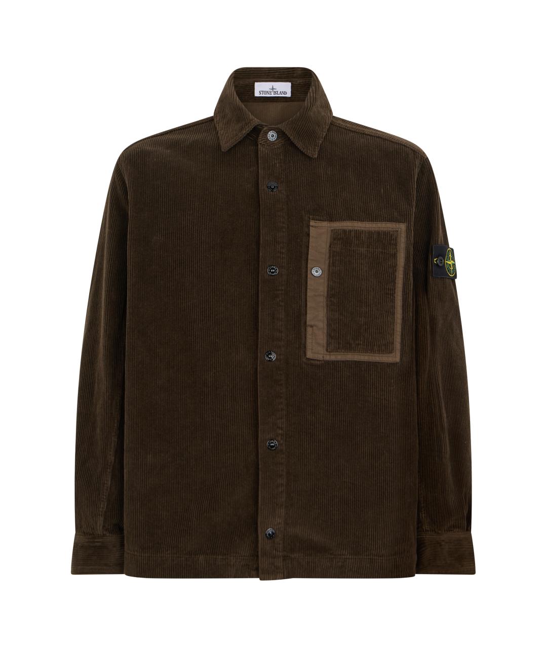 STONE ISLAND Коричневая хлопковая кэжуал рубашка, фото 1