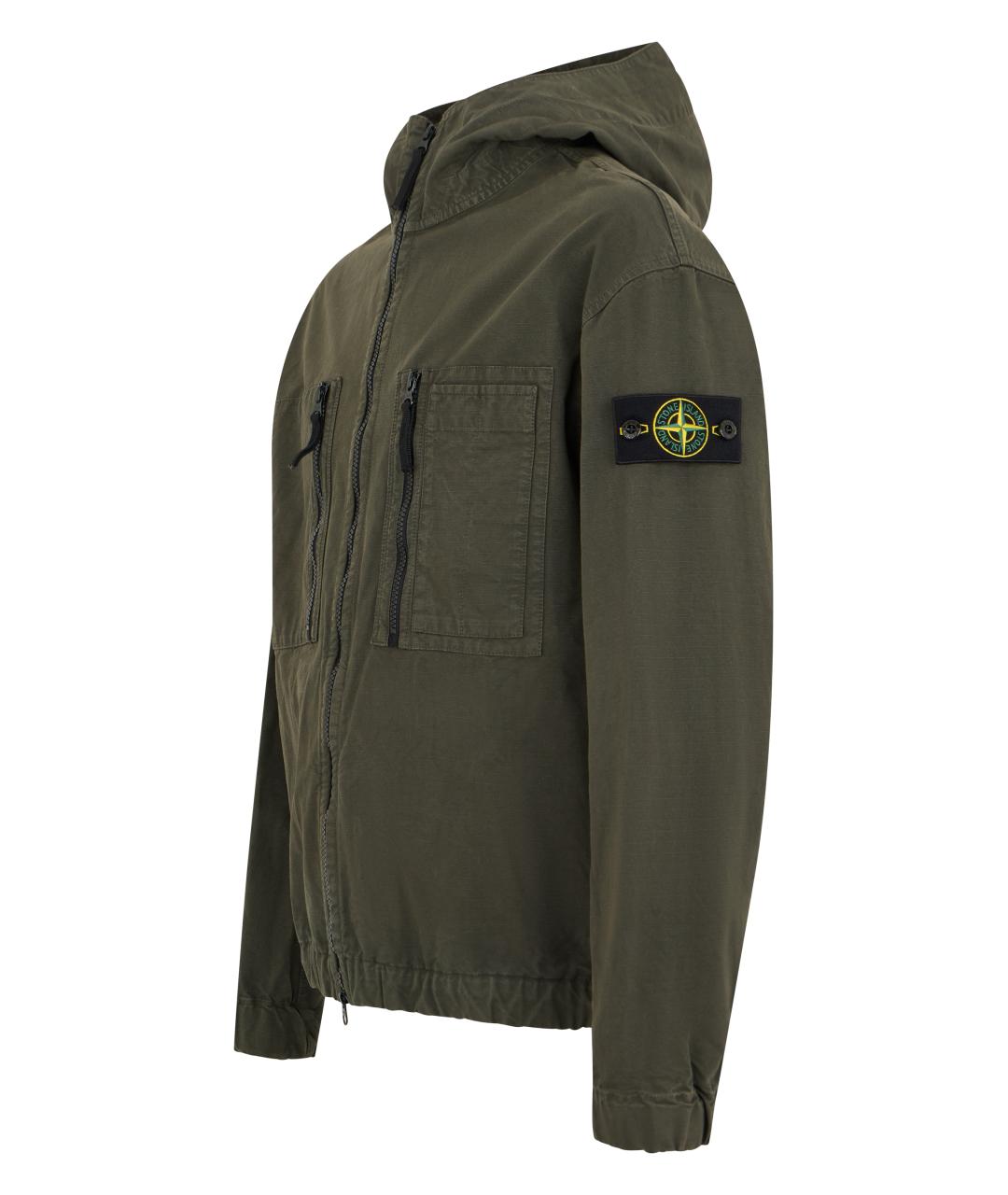 STONE ISLAND Хаки хлопковая куртка, фото 3