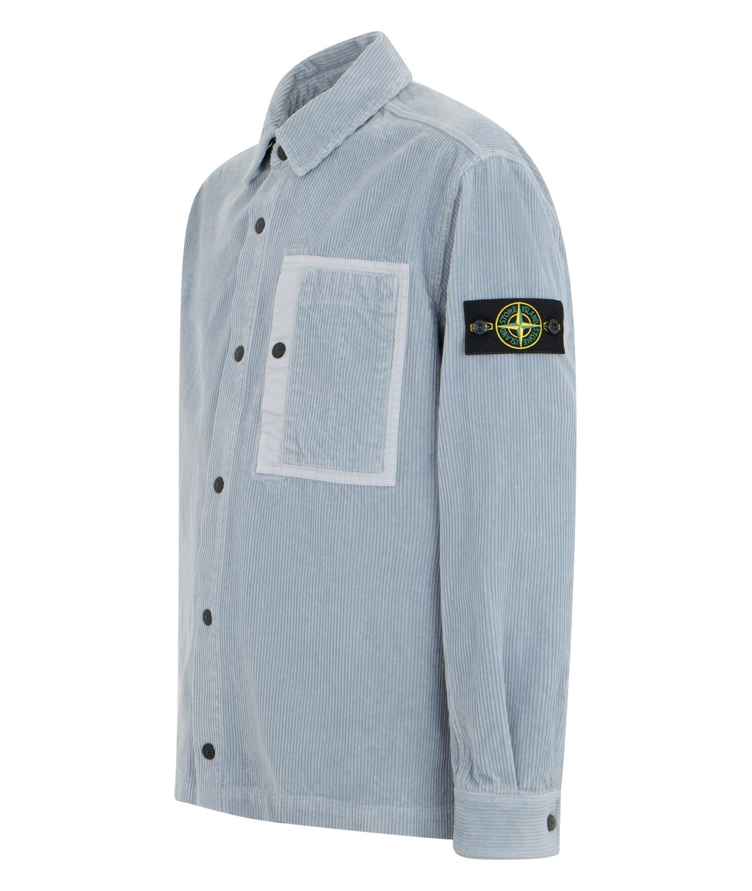 STONE ISLAND Бирюзовая хлопковая кэжуал рубашка, фото 3