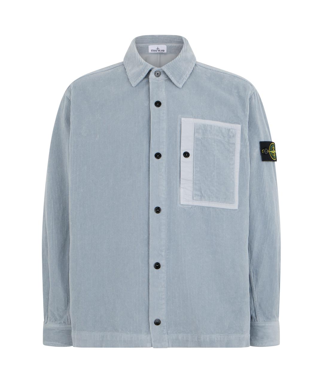 STONE ISLAND Бирюзовая хлопковая кэжуал рубашка, фото 1