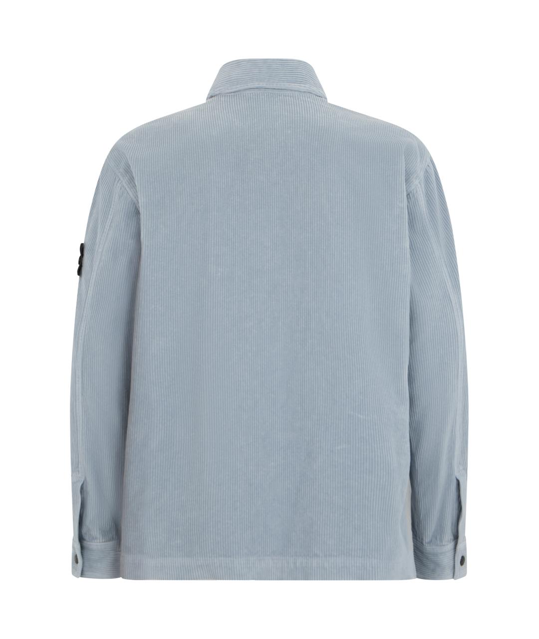 STONE ISLAND Бирюзовая хлопковая кэжуал рубашка, фото 2