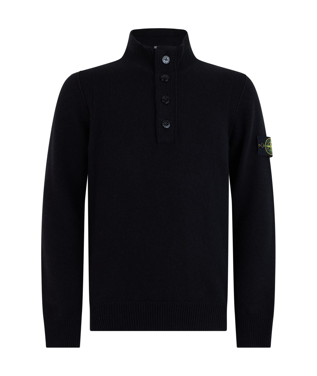 STONE ISLAND Черный шерстяной джемпер / свитер, фото 1