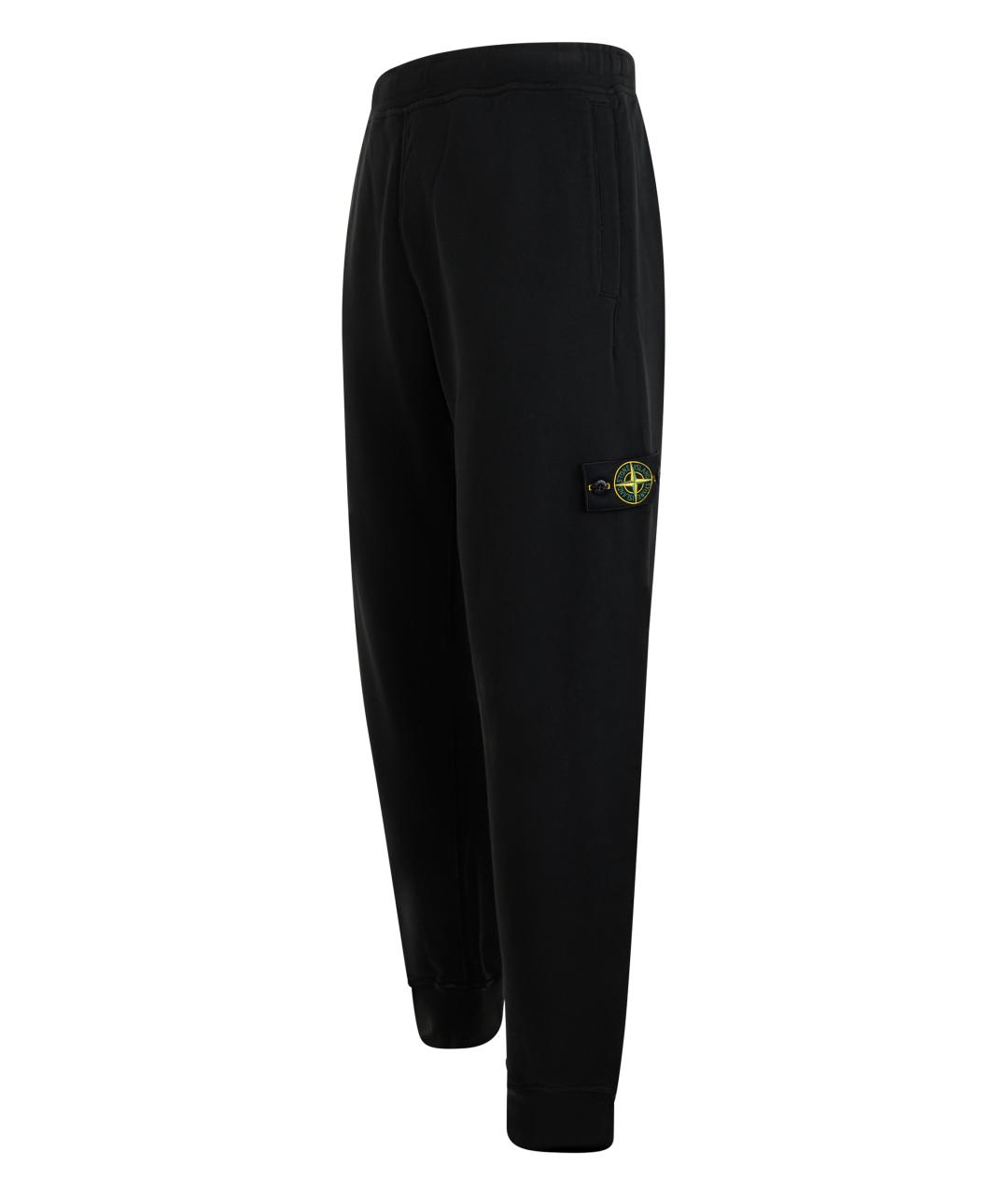 STONE ISLAND Черные хлопковые повседневные брюки, фото 3