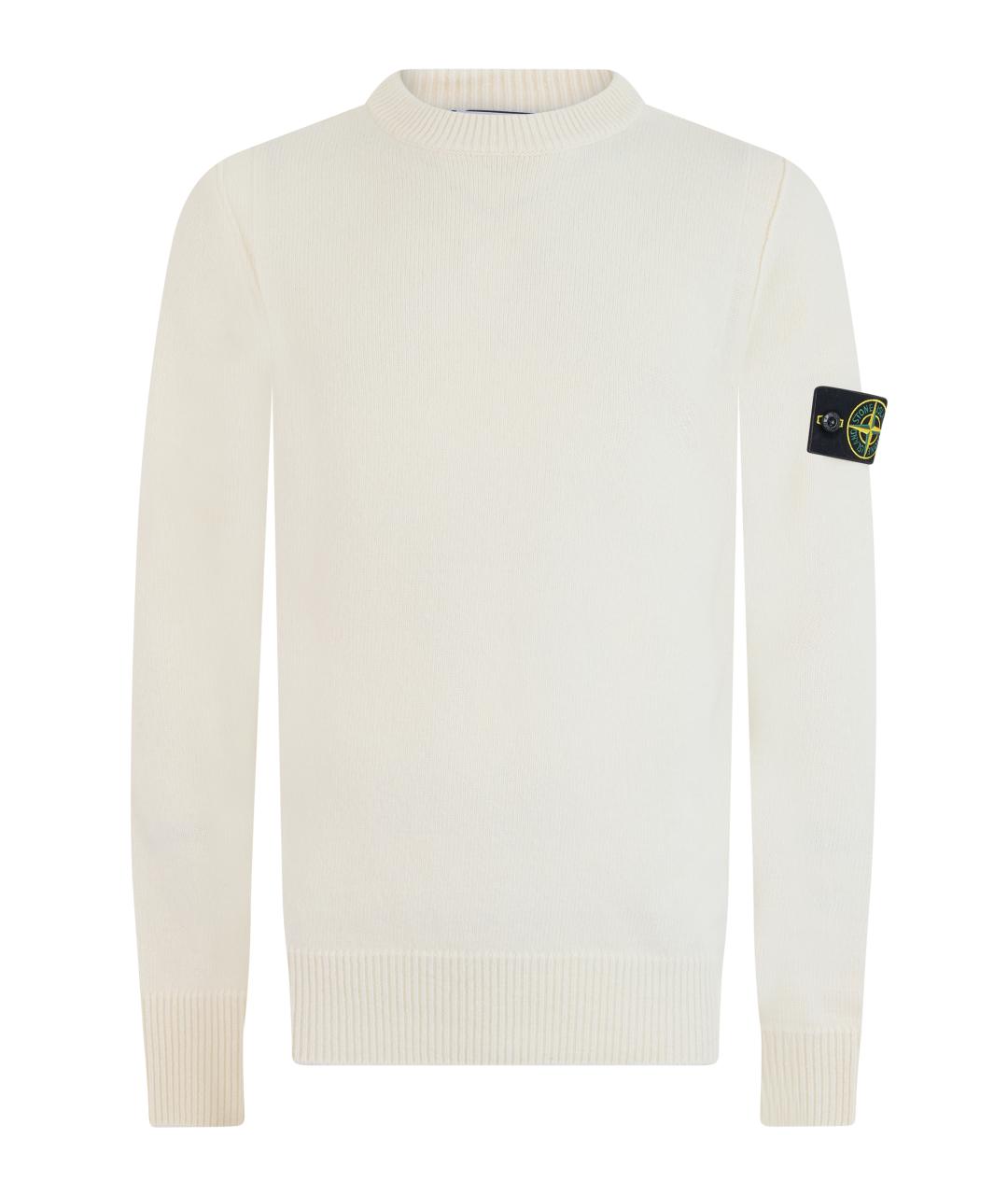 STONE ISLAND Белый шерстяной джемпер / свитер, фото 1