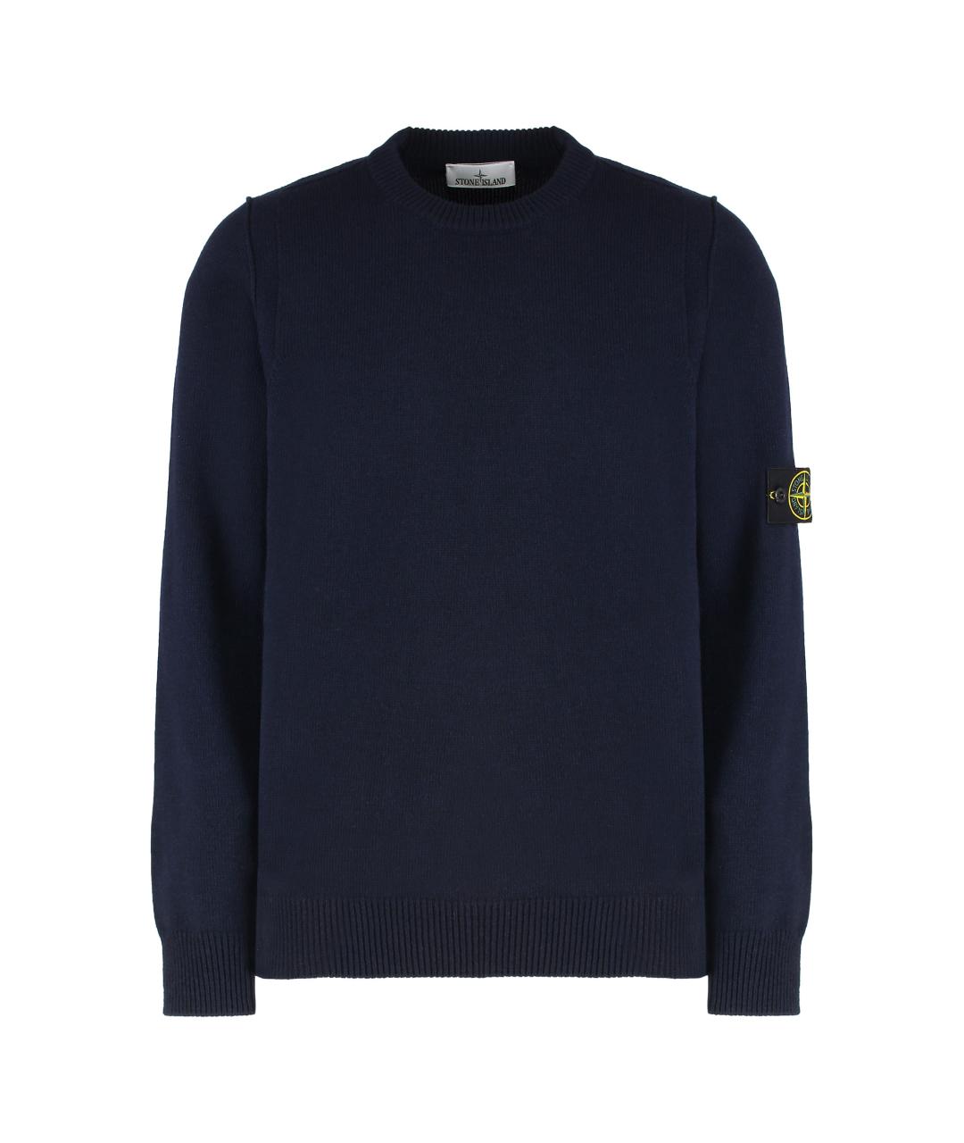 STONE ISLAND Темно-синий шерстяной джемпер / свитер, фото 1