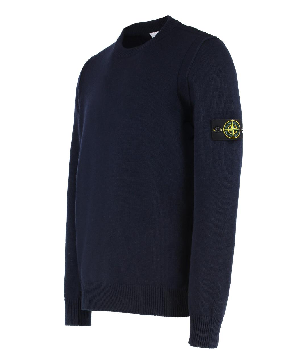STONE ISLAND Темно-синий шерстяной джемпер / свитер, фото 3