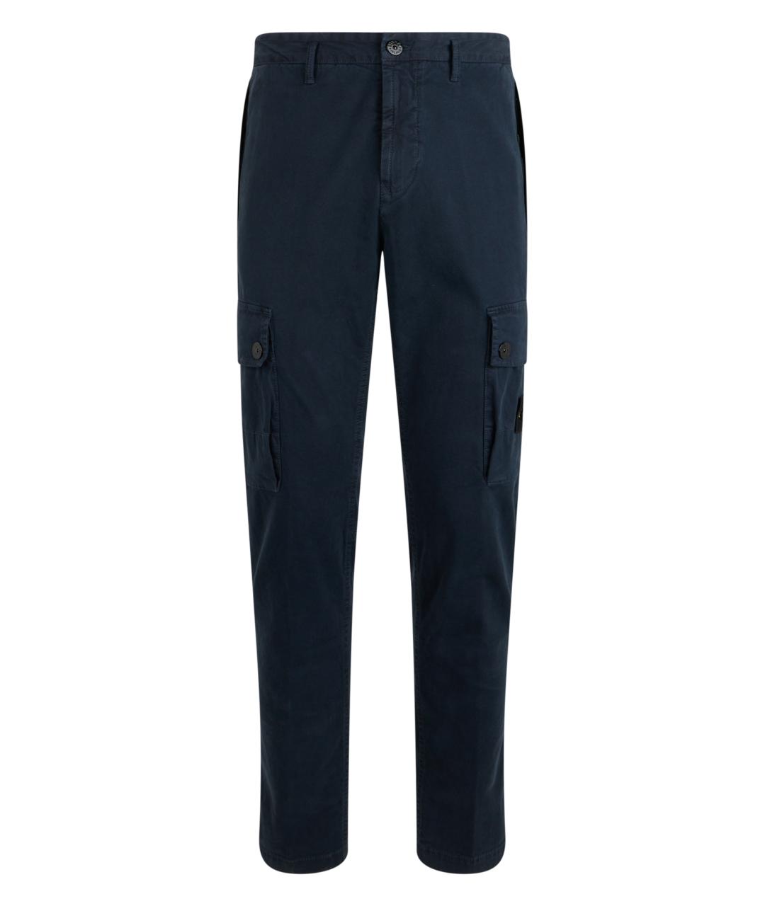 STONE ISLAND Синие хлопковые повседневные брюки, фото 1